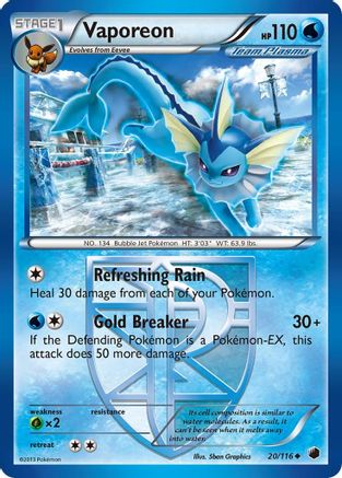 Vaporeon (Team Plasma) (020/116) Reverse Holofoil [Plasma Freeze] - Uncommon