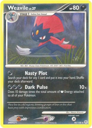 Weavile (40/130) Reverse Holofoil [Diamond and Pearl] - Rare