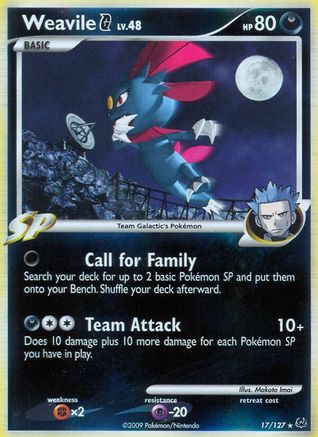 Weavile G (17/127) Reverse Holofoil [Platinum] - Holo Rare
