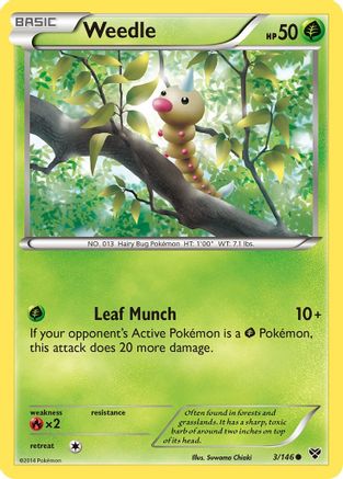 Weedle (003/146) Reverse Holofoil [XY Base Set] - Common