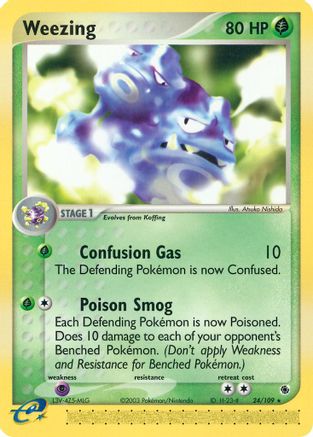 Weezing (024/109) Reverse Holofoil [Ruby and Sapphire] - Rare