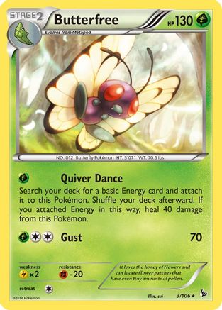 Butterfree (003/106) Reverse Holofoil [Flashfire] - Rare