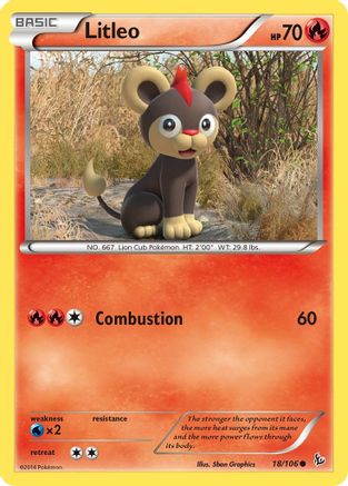Litleo (018/106) Reverse Holofoil [Flashfire] - Common