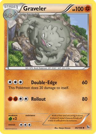 Graveler (046/106) Reverse Holofoil [Flashfire] - Uncommon