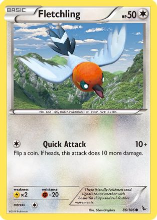 Fletchling (086/106) Reverse Holofoil [Flashfire] - Common