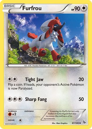 Furfrou (087/106) Reverse Holofoil [Flashfire] - Uncommon