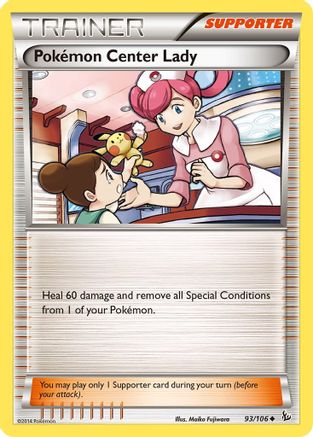 Pokemon Center Lady (093/106) Reverse Holofoil [Flashfire] - Uncommon