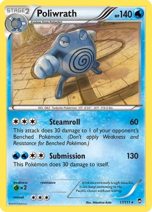 Poliwrath (017/111) Reverse Holofoil [Furious Fists] - Holo Rare