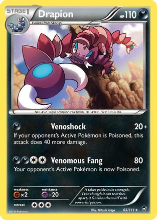 Drapion (065/111) Reverse Holofoil [Furious Fists] - Rare