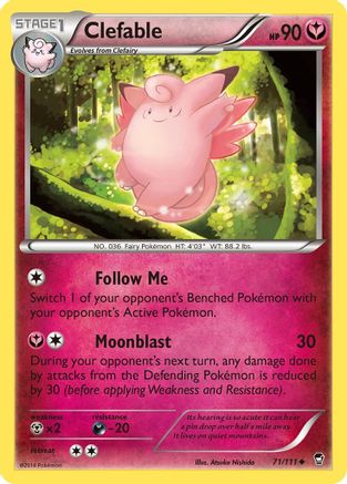 Clefable (071/111) Reverse Holofoil [Furious Fists] - Uncommon