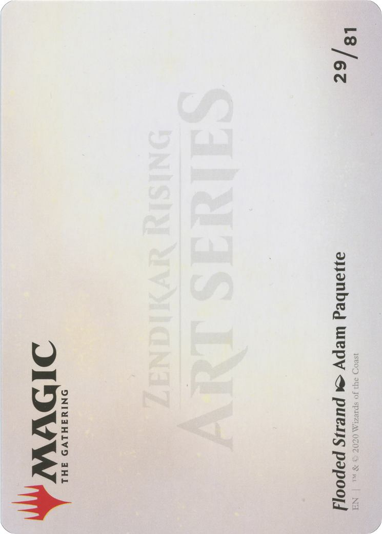 Flooded Strand // Flooded Strand (AZNR-029) - Zendikar Rising Art Series (Borderless) Foil