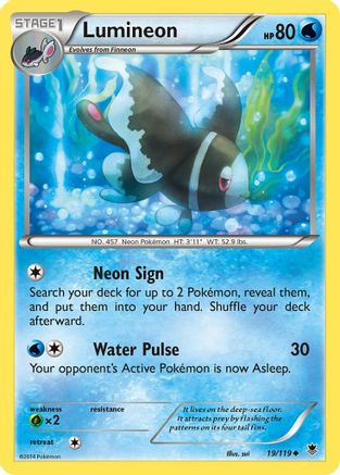 Lumineon (19/119) Reverse Holofoil [Phantom Forces] - Uncommon