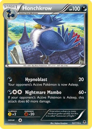 Honchkrow (52/119) Reverse Holofoil [Phantom Forces] - Rare