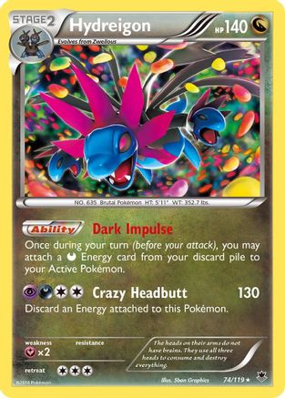 Hydreigon (074/119) Reverse Holofoil [Phantom Forces] - Holo Rare