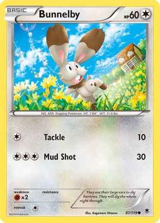 Bunnelby (087/119) Reverse Holofoil [Phantom Forces] - Common