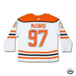 Connor McDavid Autographed White Adidas Edmonton Oilers Reverse Retro Jersey (Upper Deck Authenticated)