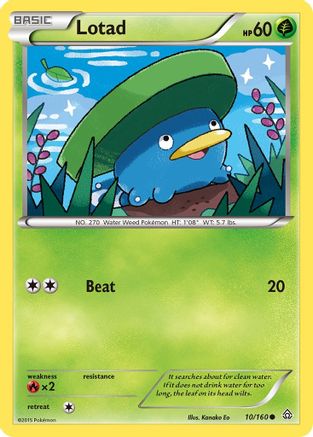 Lotad (010/160) Reverse Holofoil [Primal Clash] - Common