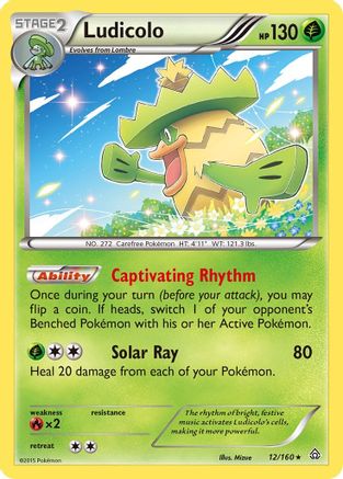 Ludicolo (12/160) Reverse Holofoil [Primal Clash] - Holo Rare