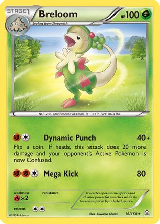 Breloom (16/160) Reverse Holofoil [Primal Clash] - Rare