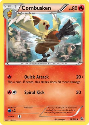 Combusken (27/160) Reverse Holofoil [Primal Clash] - Uncommon
