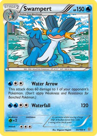 Swampert (035/160) Reverse Holofoil [Primal Clash] - Rare