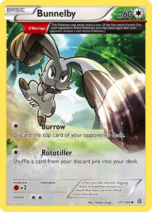 Bunnelby (Omega) (121/160) Reverse Holofoil [Primal Clash] - Uncommon