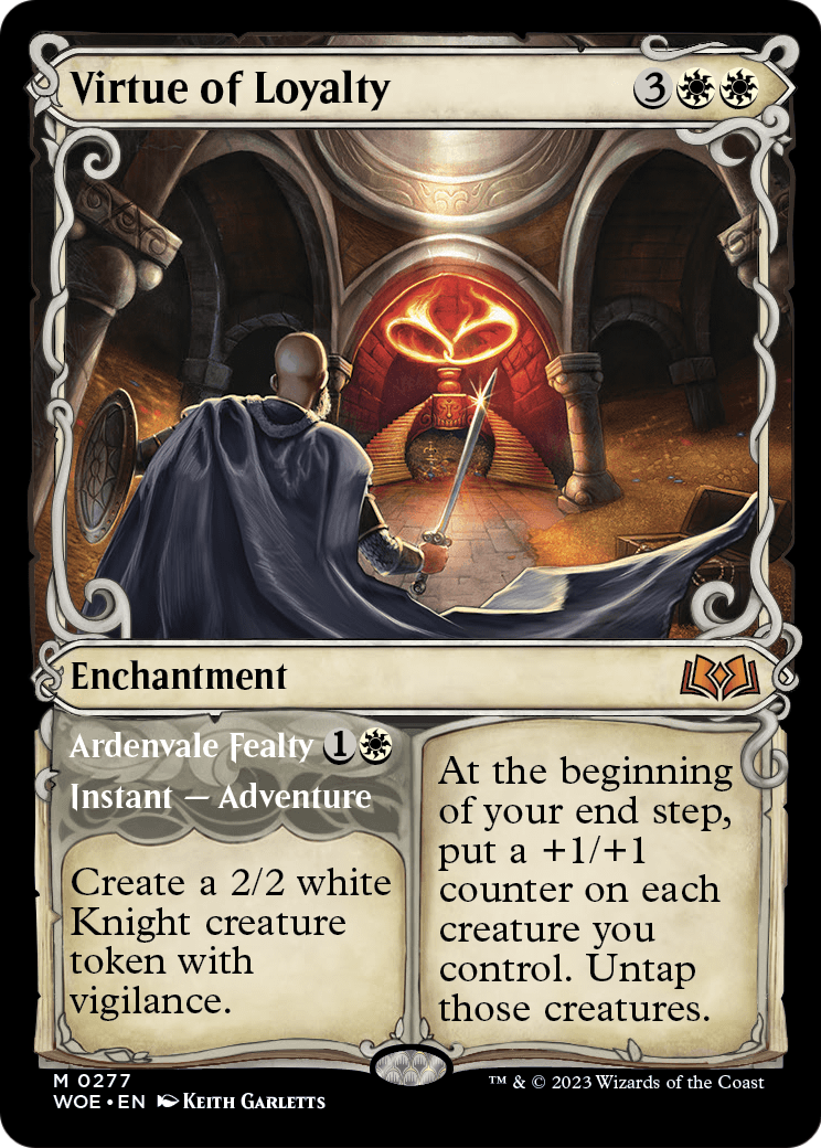 Virtue of Loyalty (Showcase) (WOE-277) - Wilds of Eldraine: (Showcase)