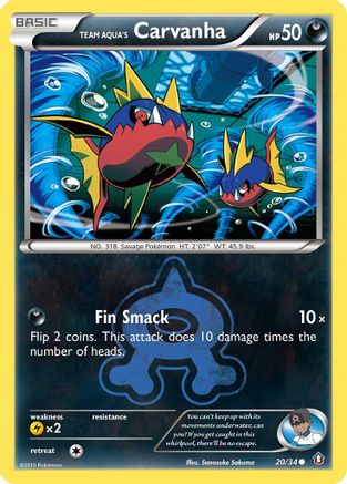 Team Aqua's Carvanha (020/34) Reverse Holofoil [Double Crisis] - Common