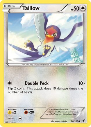 Taillow (070/108) Reverse Holofoil [Roaring Skies] - Common