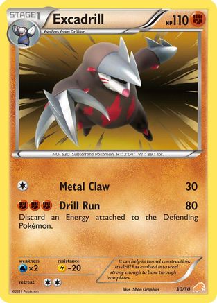 Excadrill (#30 Holo) (30) Holofoil [BW Trainer Kit Excadrill & Zoroark] - Common
