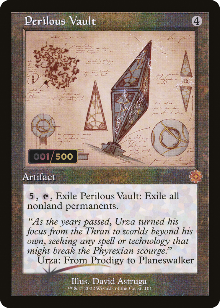 Perilous Vault (Schematic) (Serial Numbered) (BRR-101) - The Brothers' War Retro Artifacts Foil