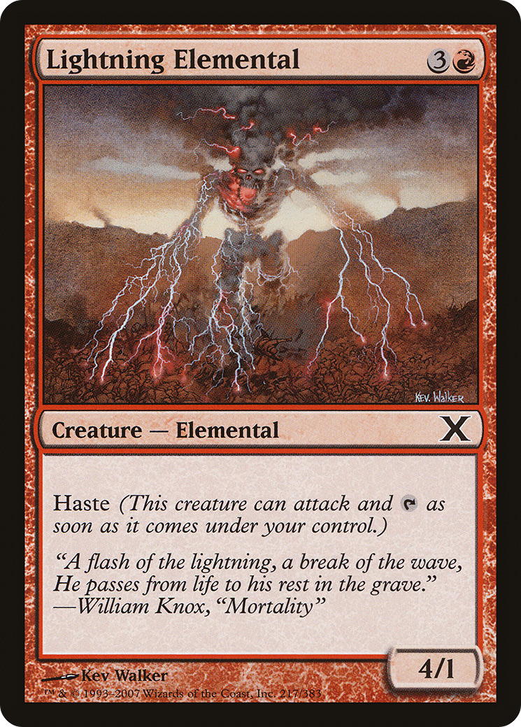 Lightning Elemental (10E-217) - Tenth Edition