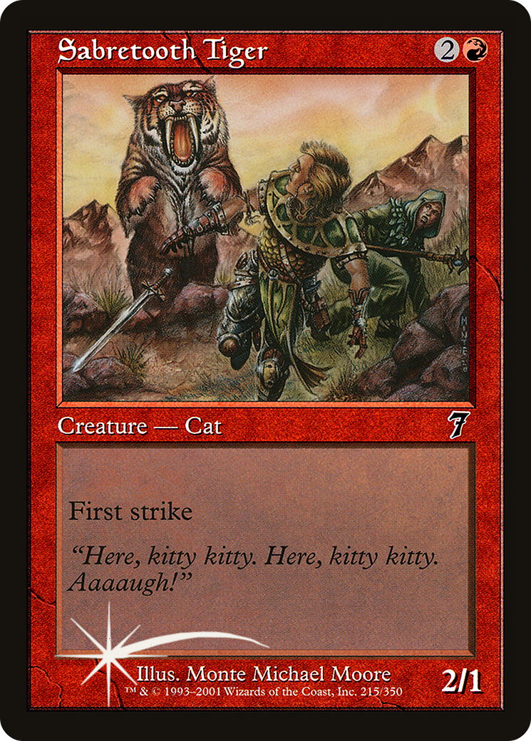 Sabretooth Tiger (7ED-215) - 7th Edition Foil