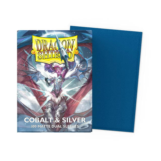 Dragon Shield Matte Dual Card Sleeves 100ct - Cobalt & Silver