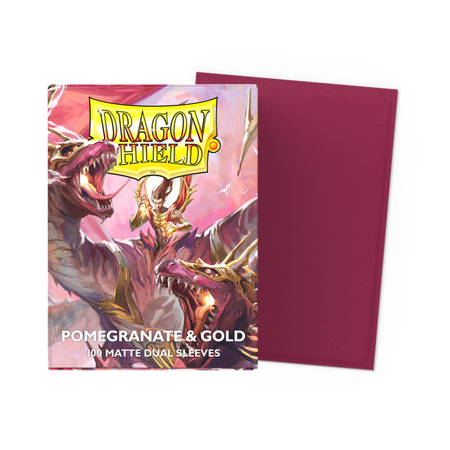 Dragon Shield Matte Dual Card Sleeves 100ct - Pomegranate & Gold