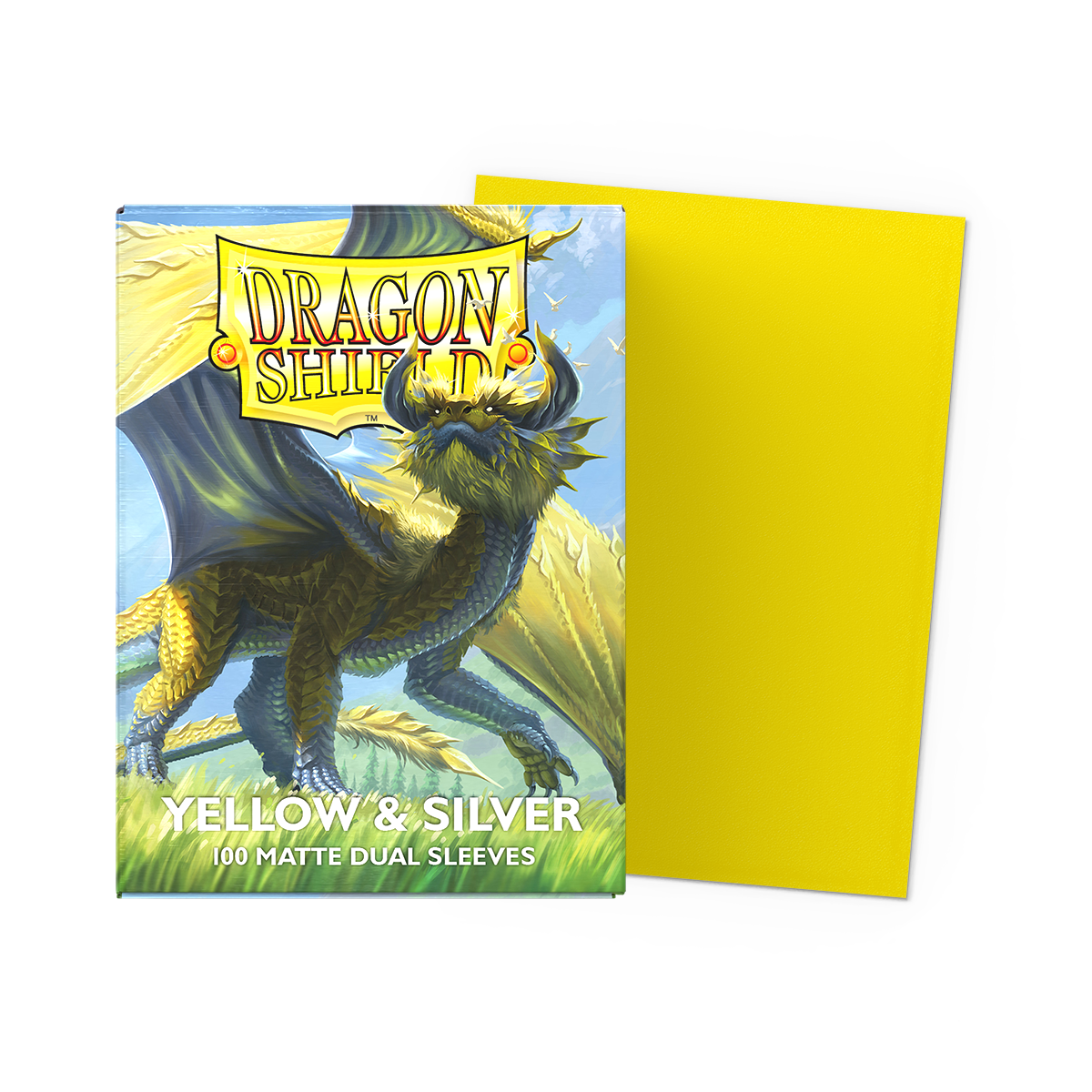 Dragon Shield Matte Dual Card Sleeves 100ct - Yellow & Silver
