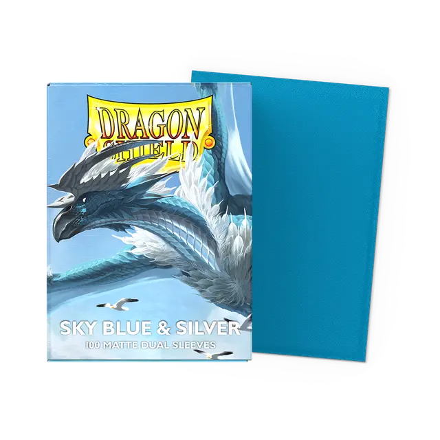 Dragon Shield Matte Dual Card Sleeves 100ct - Sky Blue & Silver
