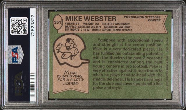1978 Topps #351 Mike Webster PSA 6 | Eastridge Sports Cards