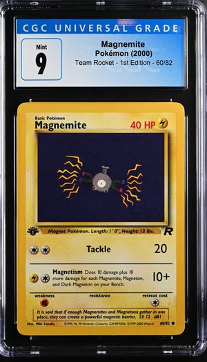 2000 Pokemon Team Rocket 1st Edition Magnemite #60 CGC 9
