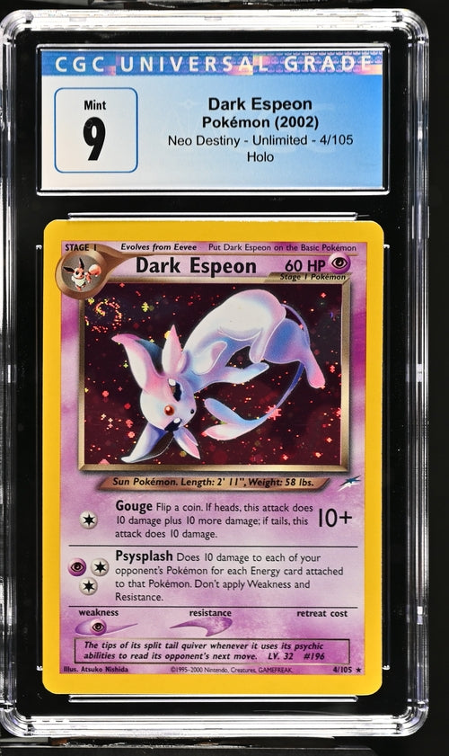 2002 Pokemon Neo Destiny Unlimited Dark Espeon Holo #4 CGC 9 | Eastridge Sports Cards