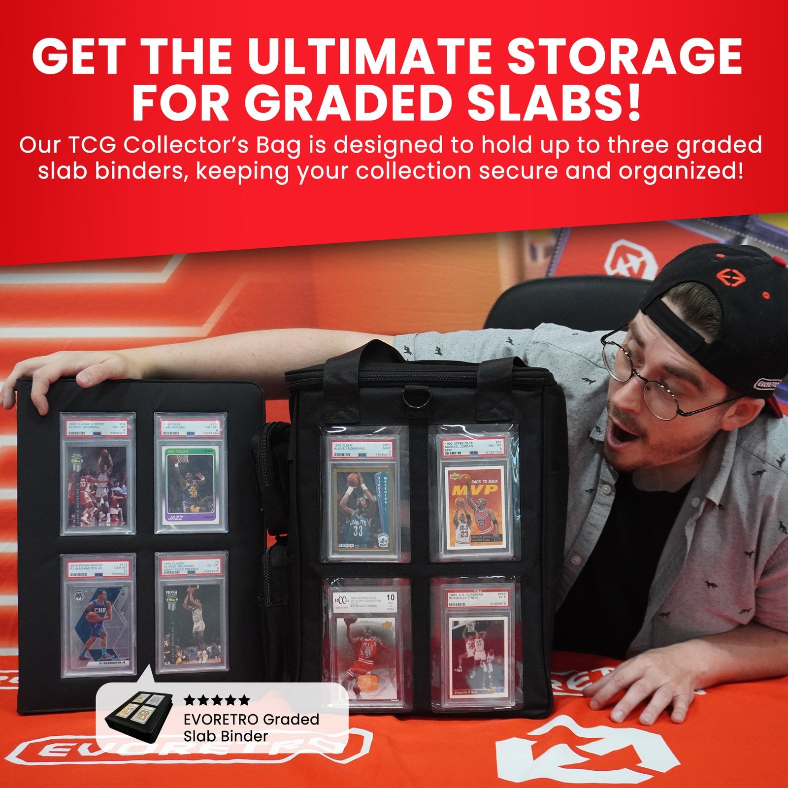 EVORETRO Premium Slab Binder Bag with Window - Black