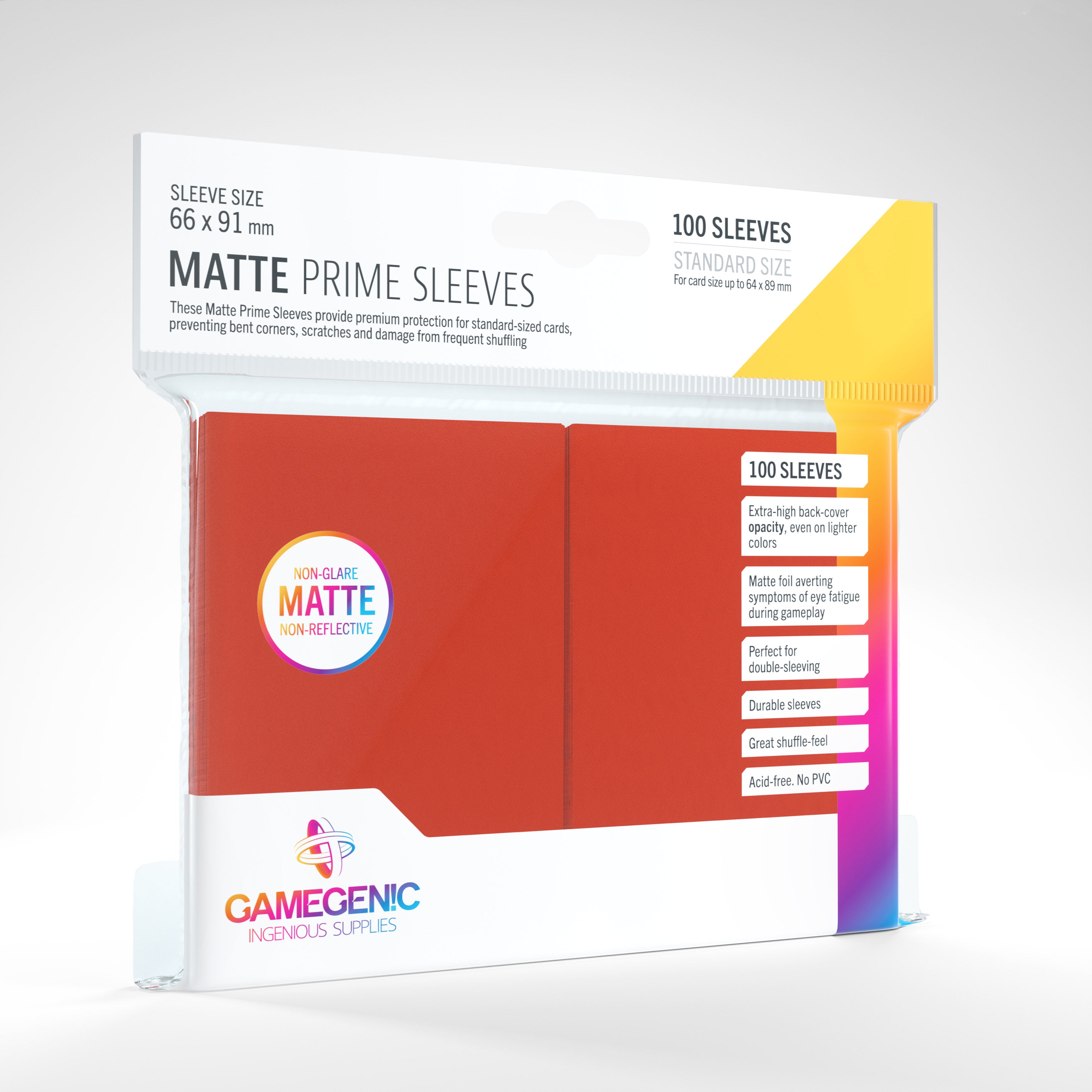 Gamegenic Matte Prime Sleeves - Red | Eastridge Sports Cards