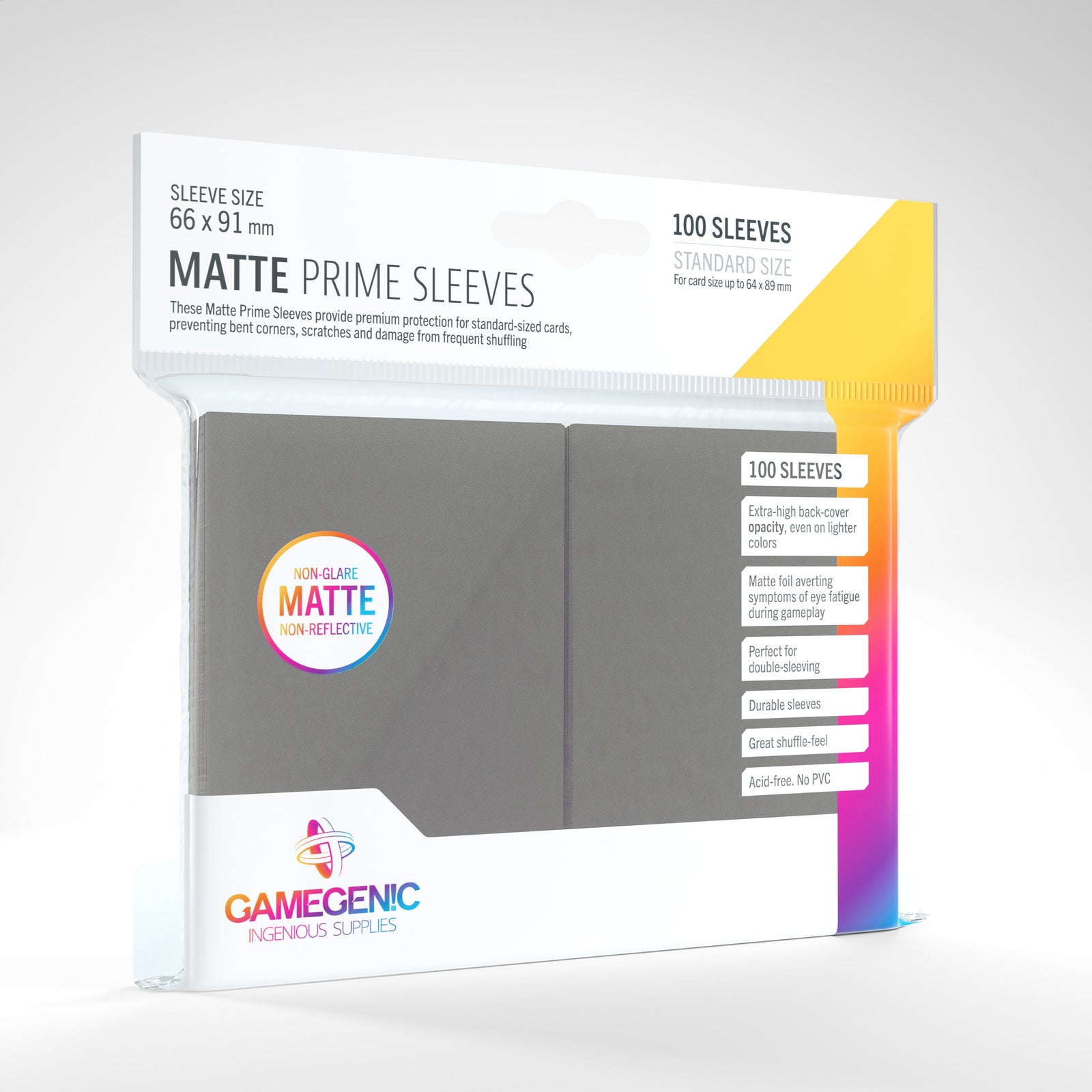 Gamegenic Matte Prime Sleeves - Dark Grey
