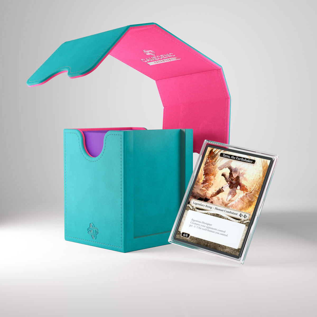 Gamegenic: Squire Plus 100+ XL Convertible Deck Box - Teal / Pink