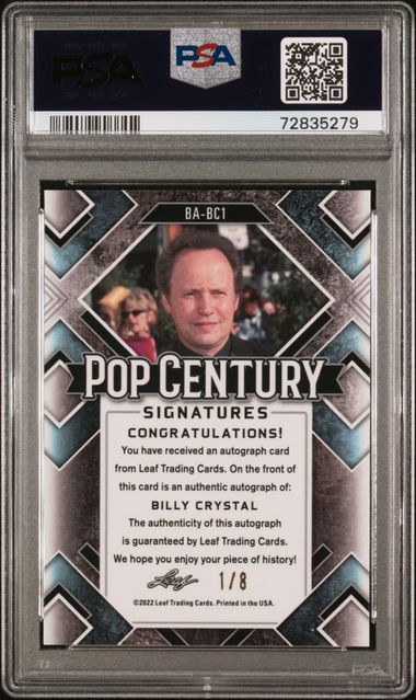 2022 Leaf Pop Century Metal Prismatic Purple #BABC1 Billy Crystal #1/8 PSA 8 | Eastridge Sports Cards