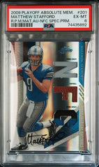 2009 Absolute Memorabilia Rookie Premiere Materials Autographs AFC/NFC Spectrum Prime #201 Matthew Stafford #05/10 PSA 6 (Rookie) | Eastridge Sports Cards