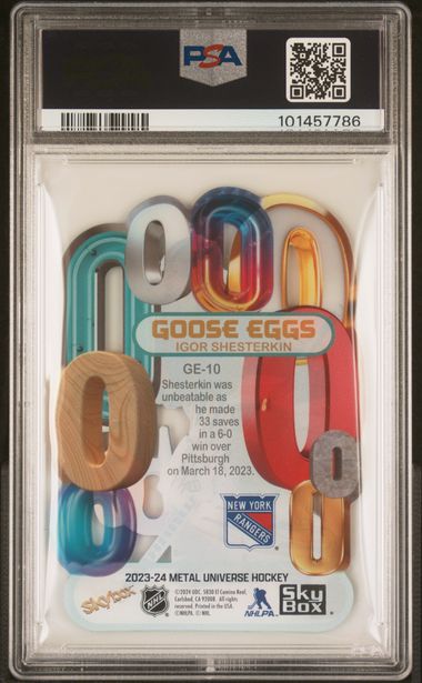 2023-24 Metal Universe Goose Eggs #GE10 Igor Shesterkin PSA 8