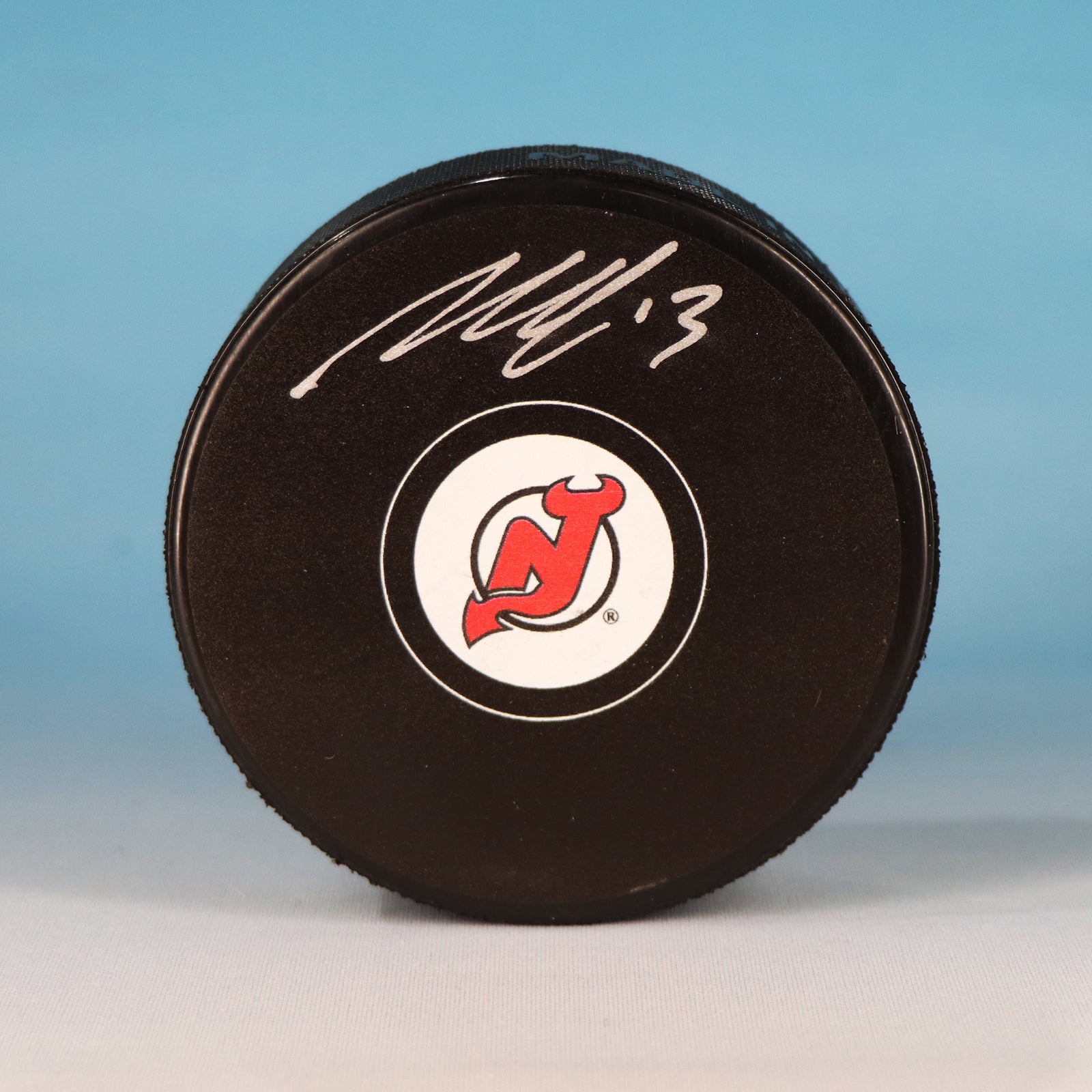 Nico Hischier New Jersey Devils Autographed Hockey Puck (Fanatics Authentic)