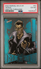 2022 SkyBox Marvel Metal Universe Spider-Man Light FX Turquoise #67 Jackal #08/50 PSA 6 | Eastridge Sports Cards