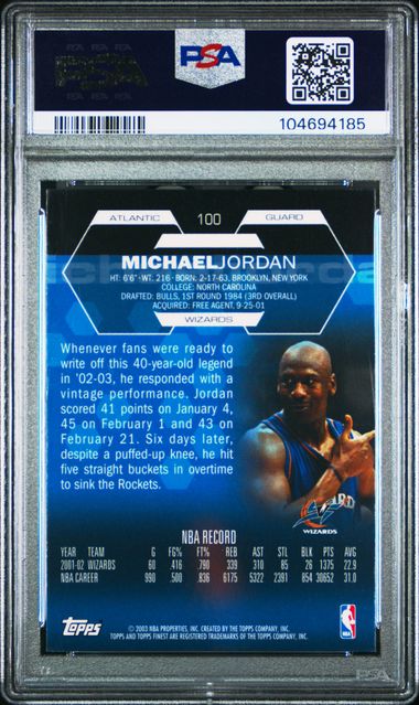 2002-03 Finest #100 Michael Jordan PSA 8 | Eastridge Sports Cards